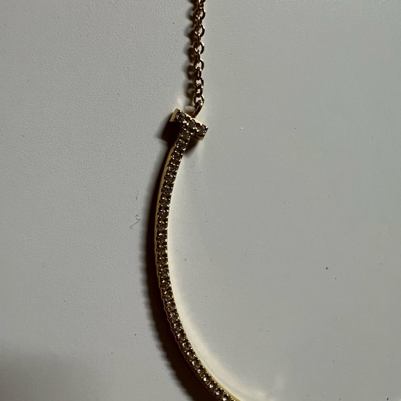 Tiffany & Co 18K diamond T smile mini pendant 16” necklace - Picture 7 of 7